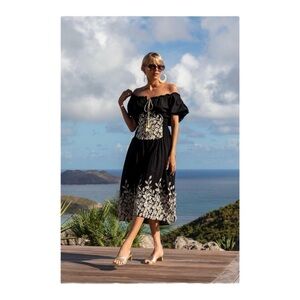 My Beachy Side Mariposa Corset Dress Black NWT